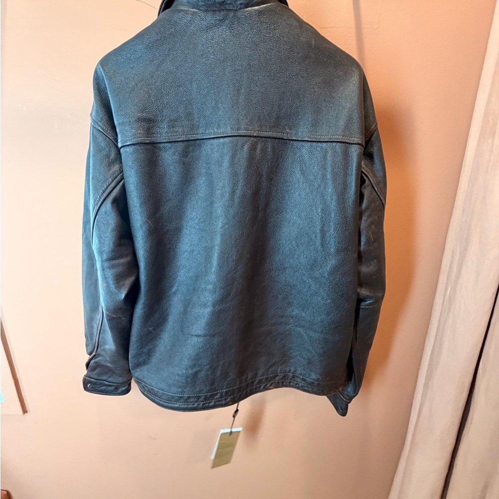 FRIZMWORKS. Washed Brown Leather Jacket - Picture 2 of 5